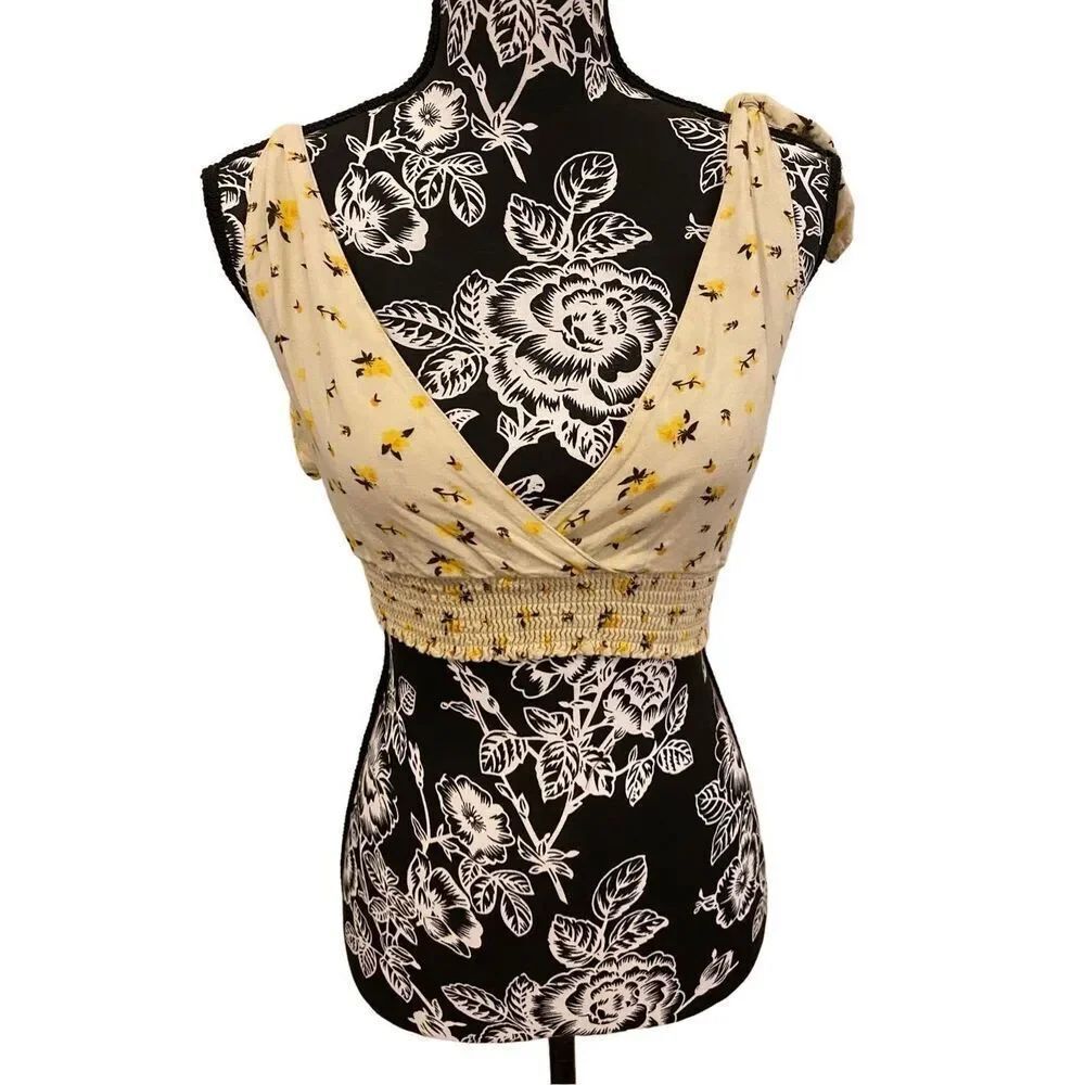 Lottie Moss Floral Cropped Tank Top Beach Coastal Vacation